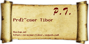 Prácser Tibor névjegykártya